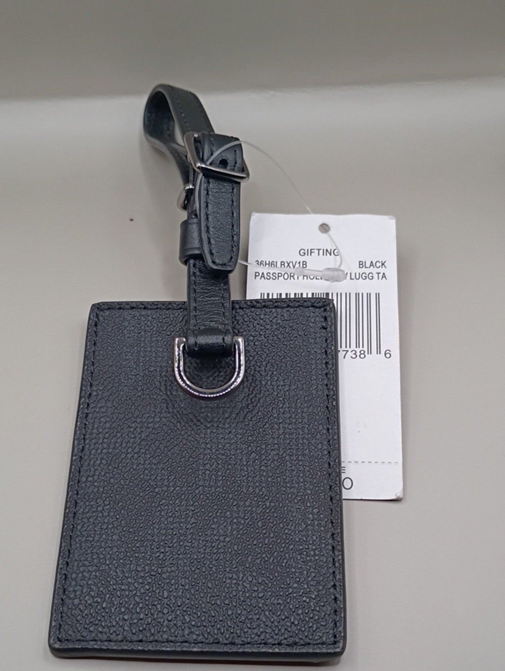 Michael Kors Black Leather Luggage Tag with Strap - Picture 4 of 6